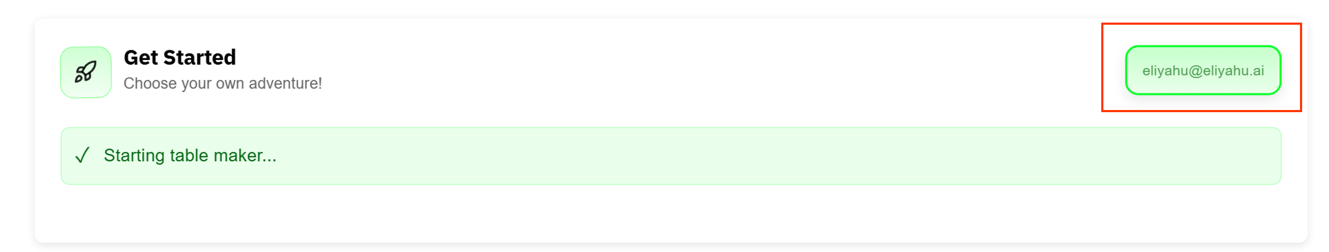 Email button on the first card